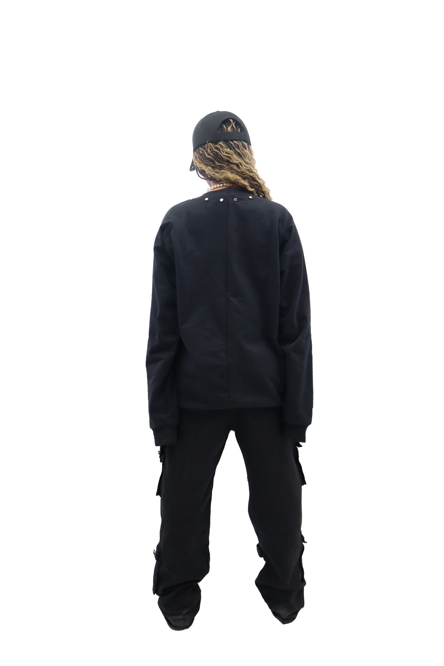 Split Screw-Studded Oversized Sweater